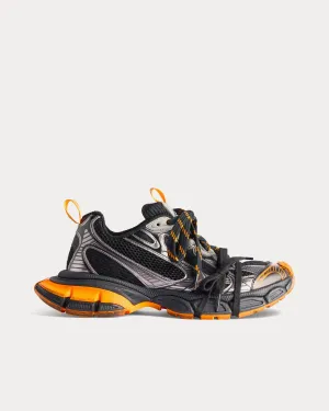 3XL Mesh & Polyurethane Black / Orange / Grey Low Top Sneakers