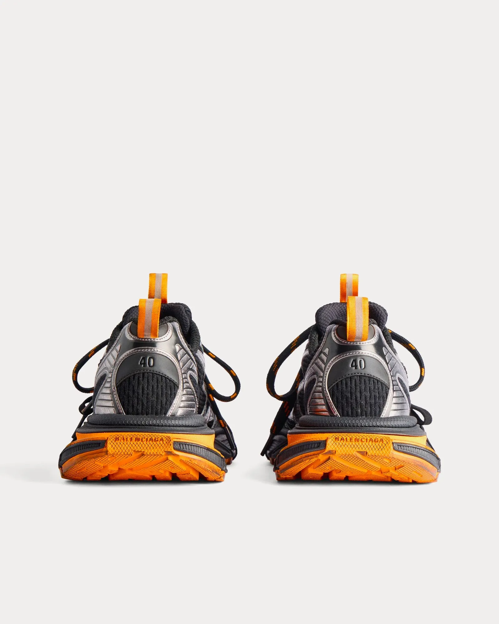 3XL Mesh & Polyurethane Black / Orange / Grey Low Top Sneakers
