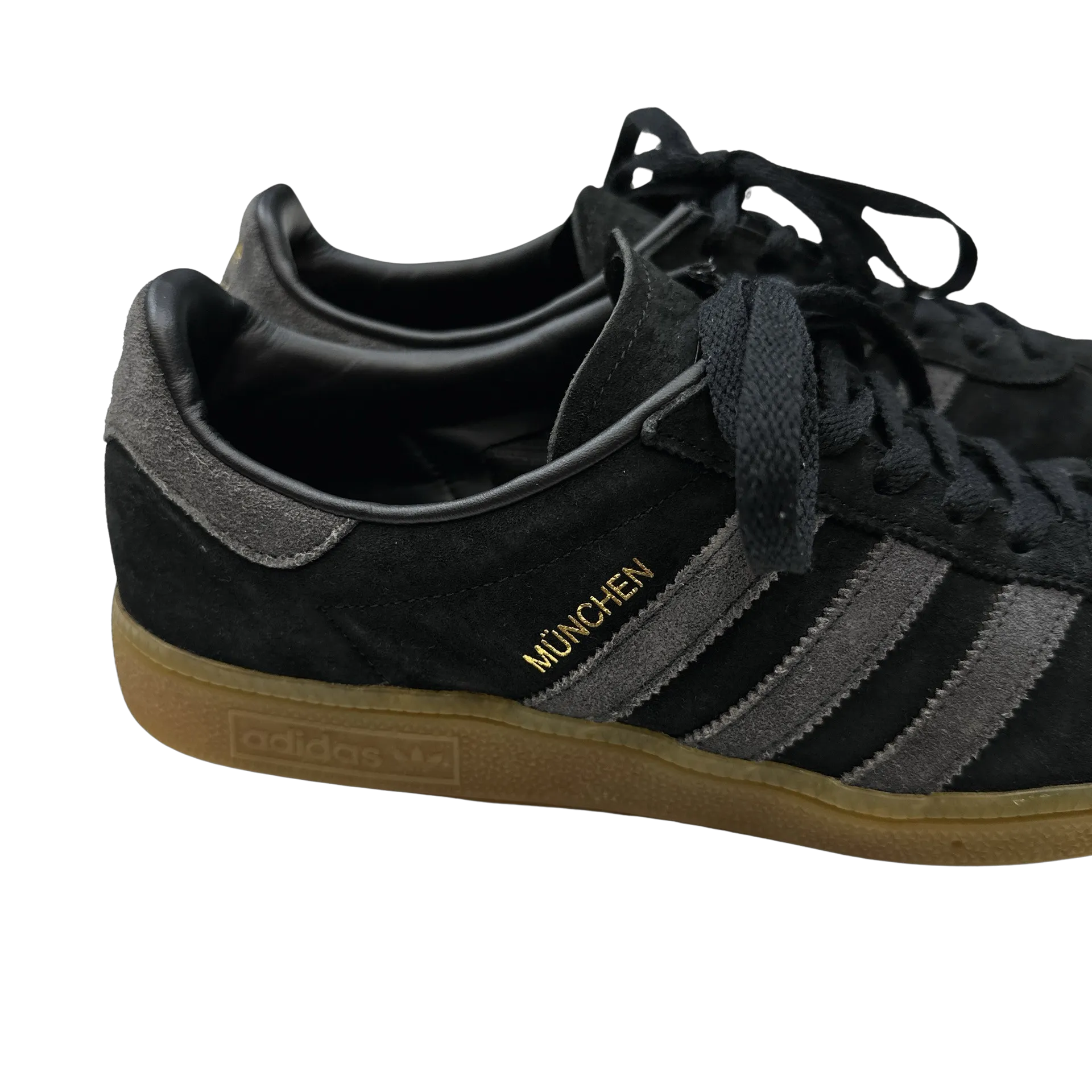 Adidas München Three Stripe Grey/Black Trainers - UK 9