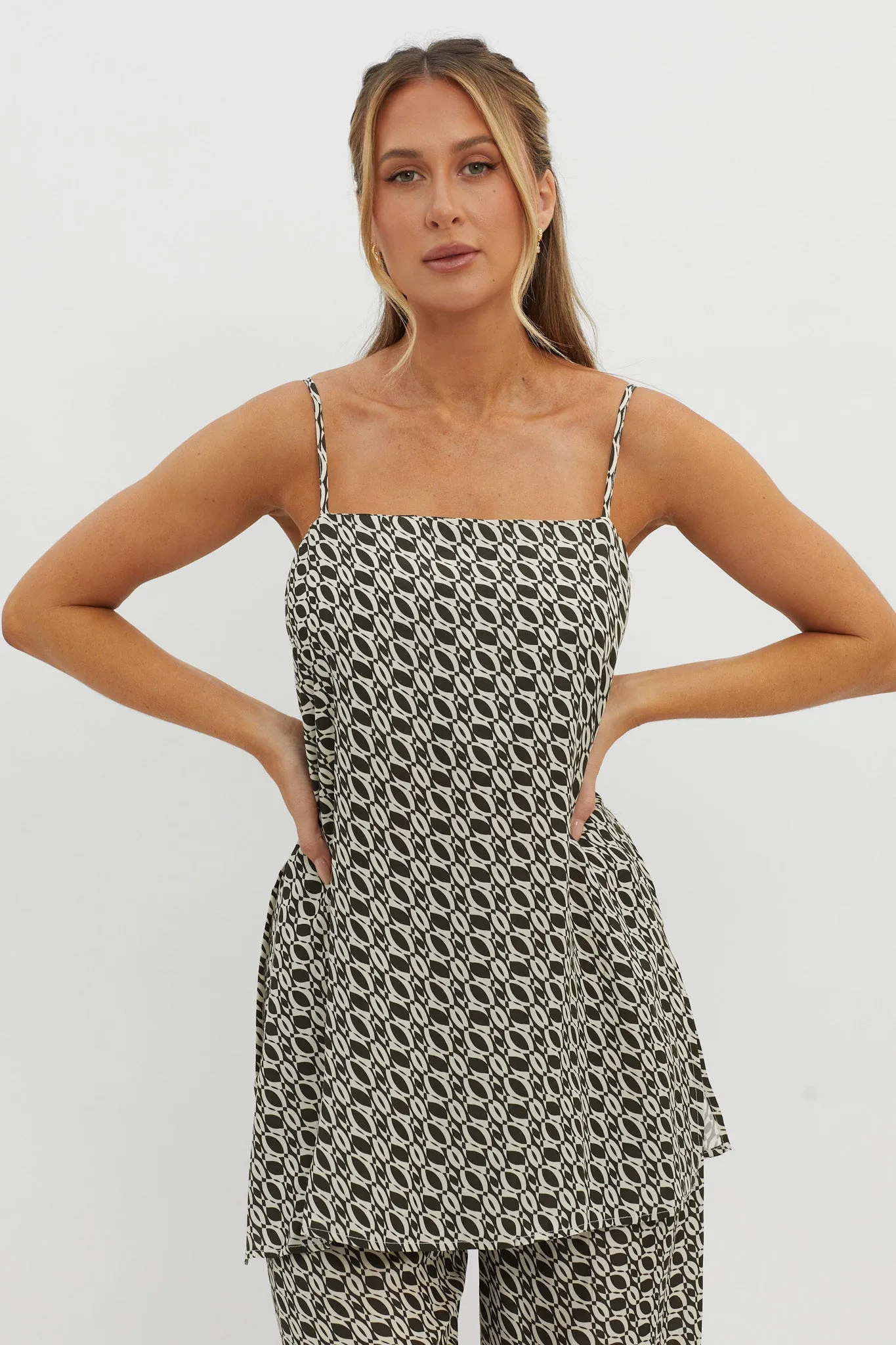 Avenue Longline Top Print Solna