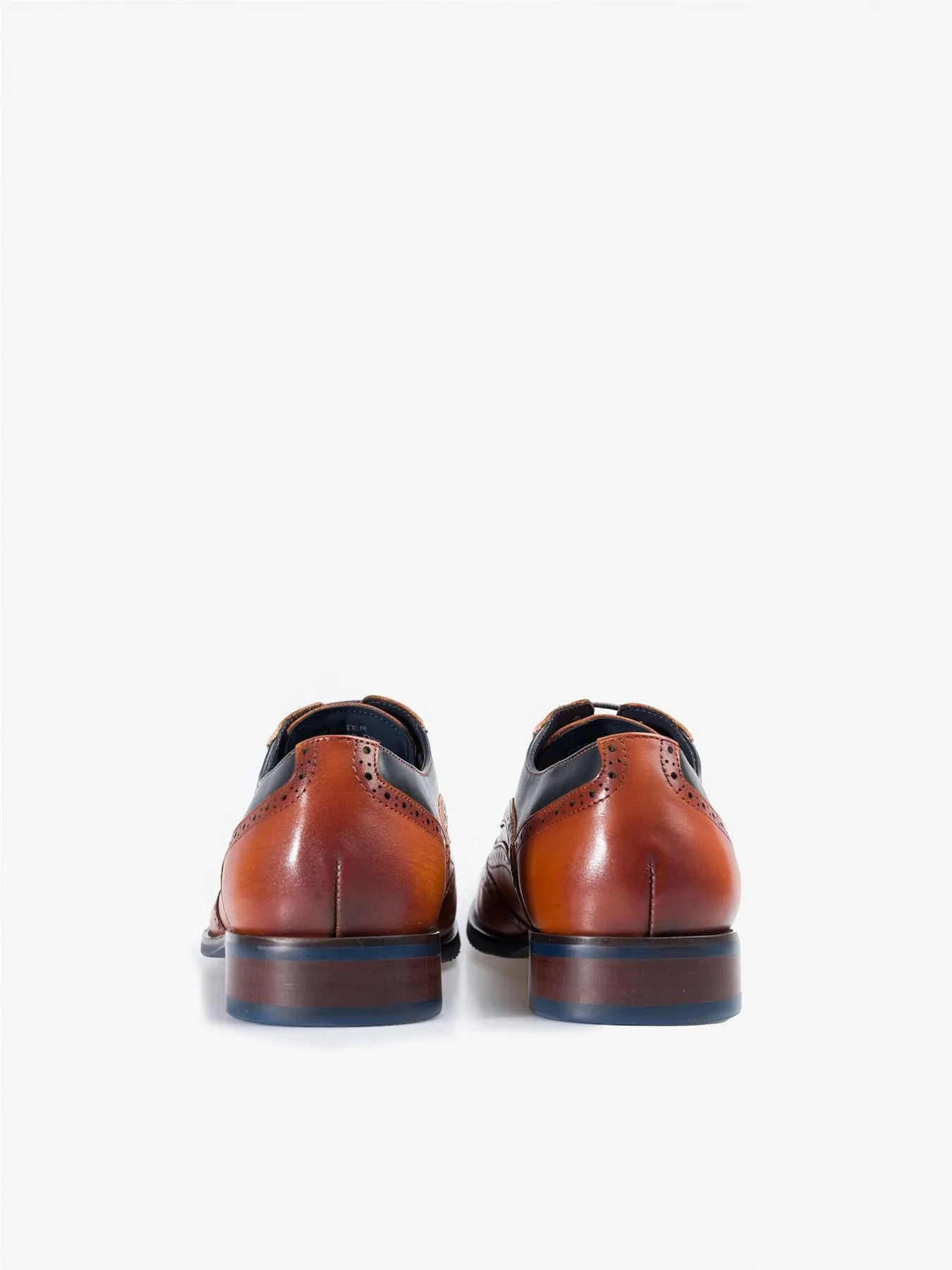 Azor Mens Webster Brogues Formal Leather Lace Up Shoes in Tan 7 to 12