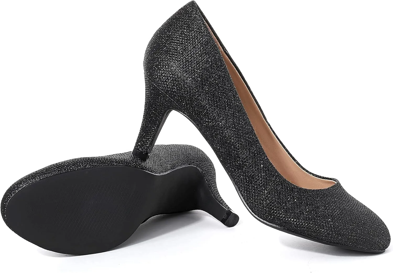 BABEYOND Pumps Shoes for Women - Closed Toe Low Heel Dress Pumps Versatile Latin Salsa Ballroom Dance Shoes for Party Wedding