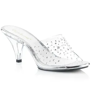 BELLE-301RS Clear Sparkly Mules