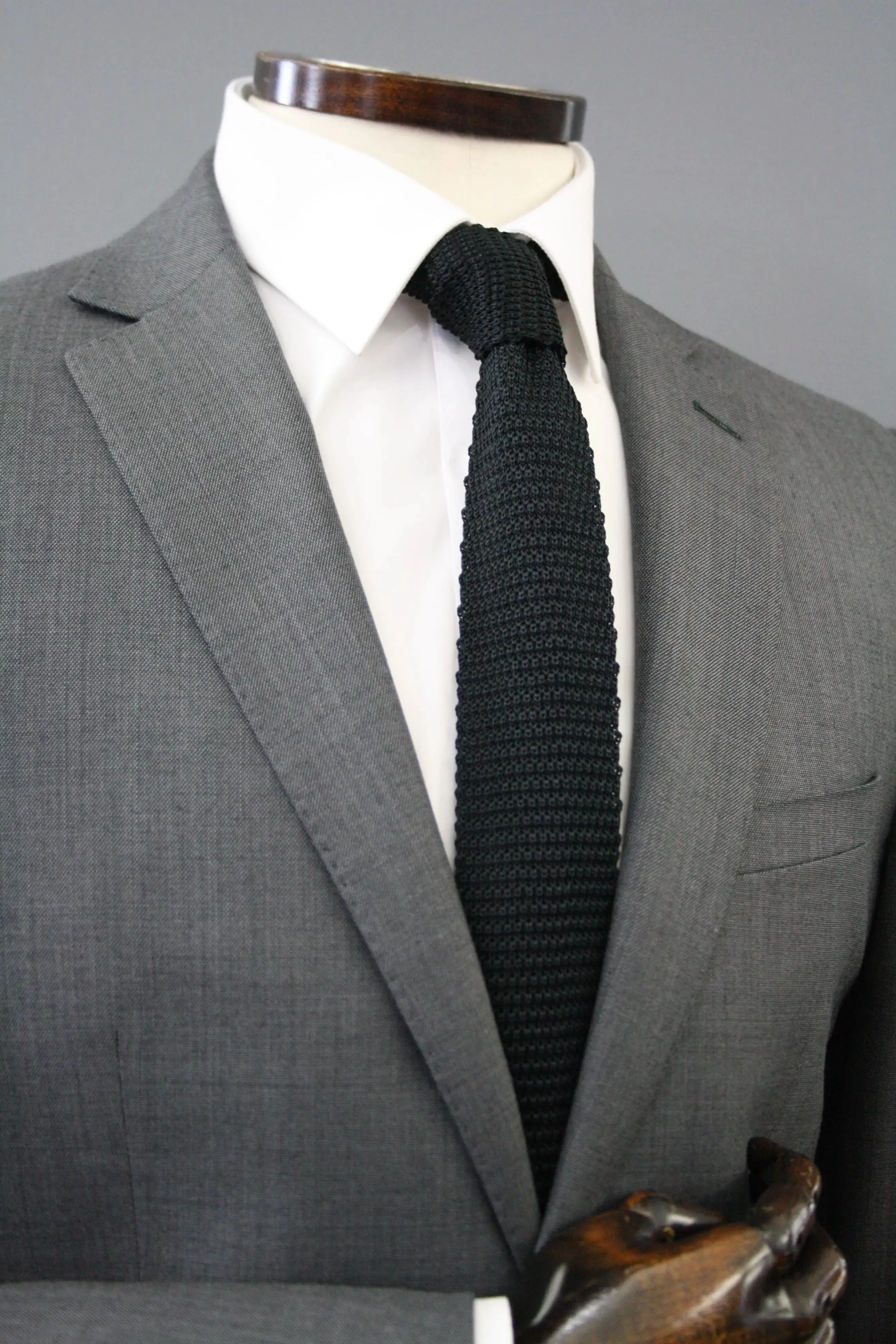 Black Knitted Silk Tie