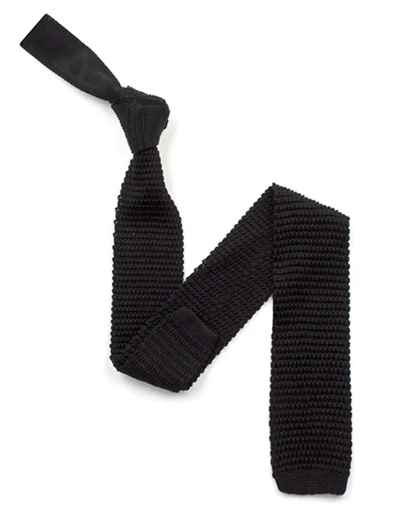 Black Knitted Silk Tie