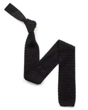Black Knitted Silk Tie
