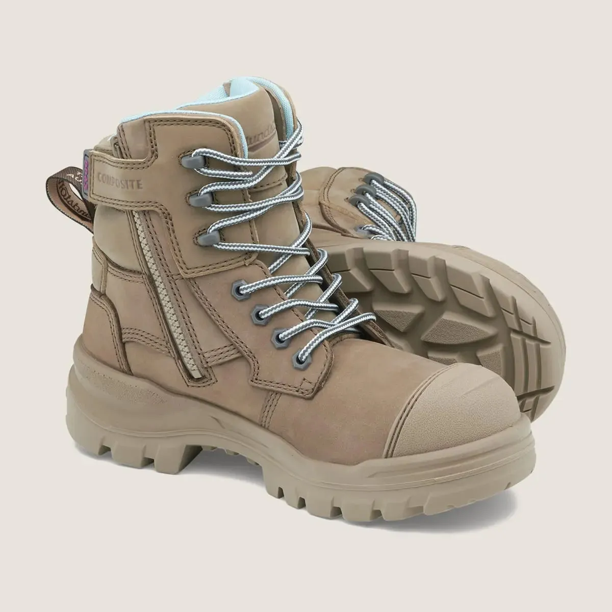 BLUNDSTONE WOMEN'S ROTOFLEX SAFETY BOOTS 8863 - STONE