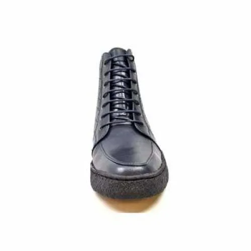 British Walkers Extreme Navy Blue Leather High Top With Crepe Sole High Tops