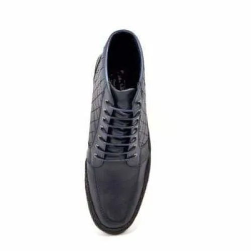 British Walkers Extreme Navy Blue Leather High Top With Crepe Sole High Tops