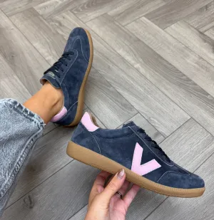 Drilleys (SS25) ‘Seventy’ Trainer With Gum Sole - Indigo Night (D9)