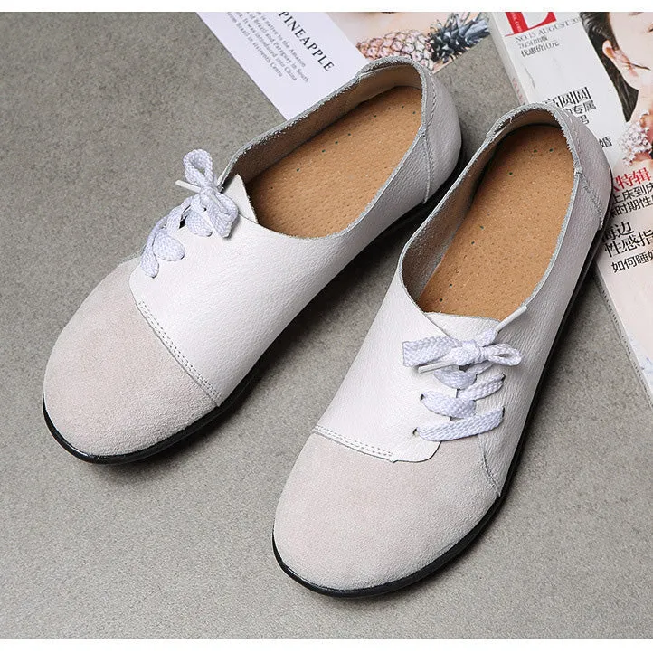 elveswallet Brushed leather Diagonal lace-up Garden Shoes