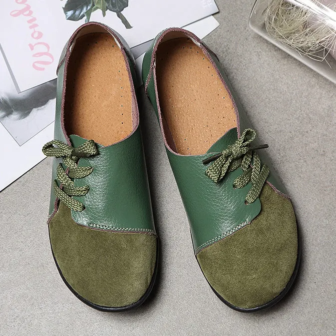 elveswallet Brushed leather Diagonal lace-up Garden Shoes