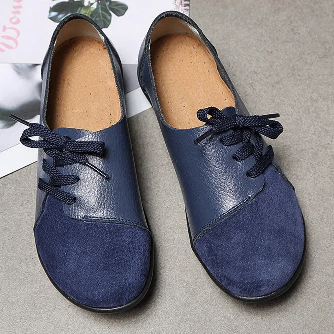elveswallet Brushed leather Diagonal lace-up Garden Shoes