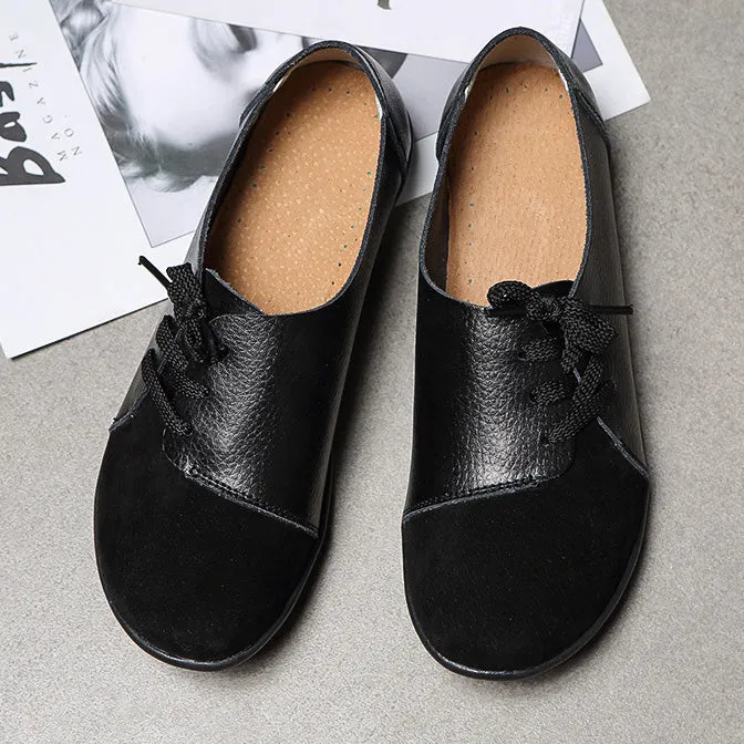 elveswallet Brushed leather Diagonal lace-up Garden Shoes