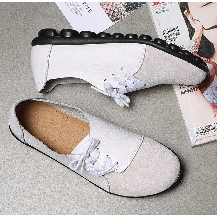 elveswallet Brushed leather Diagonal lace-up Garden Shoes