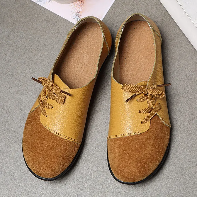 elveswallet Brushed leather Diagonal lace-up Garden Shoes