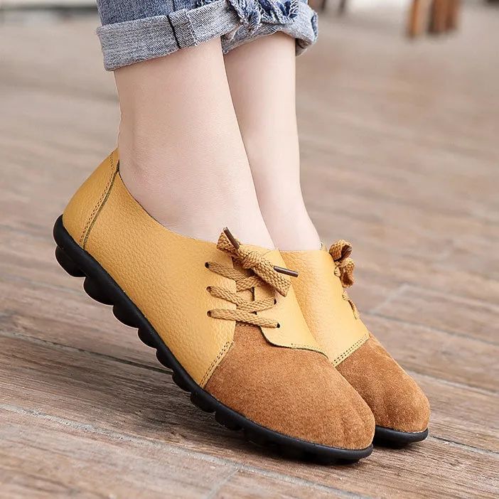 elveswallet Brushed leather Diagonal lace-up Garden Shoes