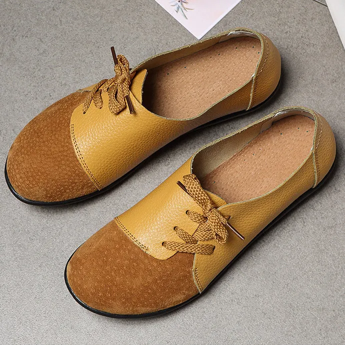 elveswallet Brushed leather Diagonal lace-up Garden Shoes