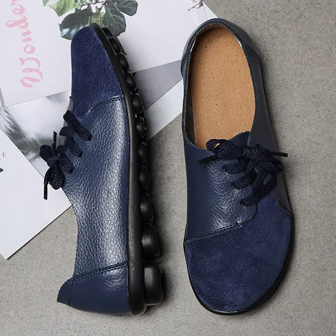 elveswallet Brushed leather Diagonal lace-up Garden Shoes