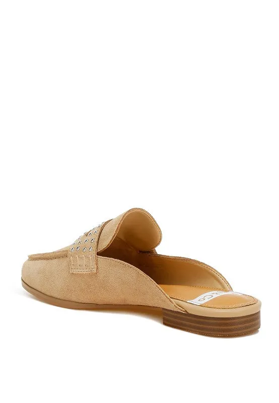 Eve Park Stud Embellished Penny Strap Mules **This item has free shipping.**