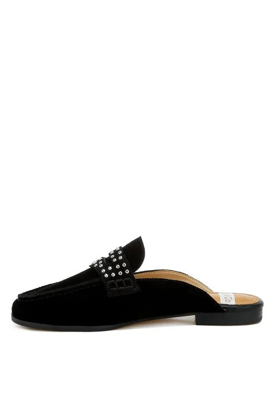 Eve Park Stud Embellished Penny Strap Mules **This item has free shipping.**