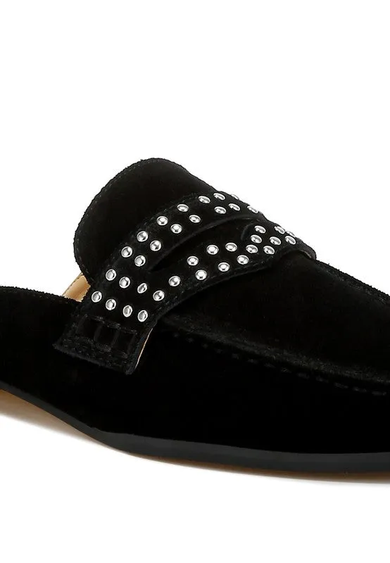 Eve Park Stud Embellished Penny Strap Mules **This item has free shipping.**