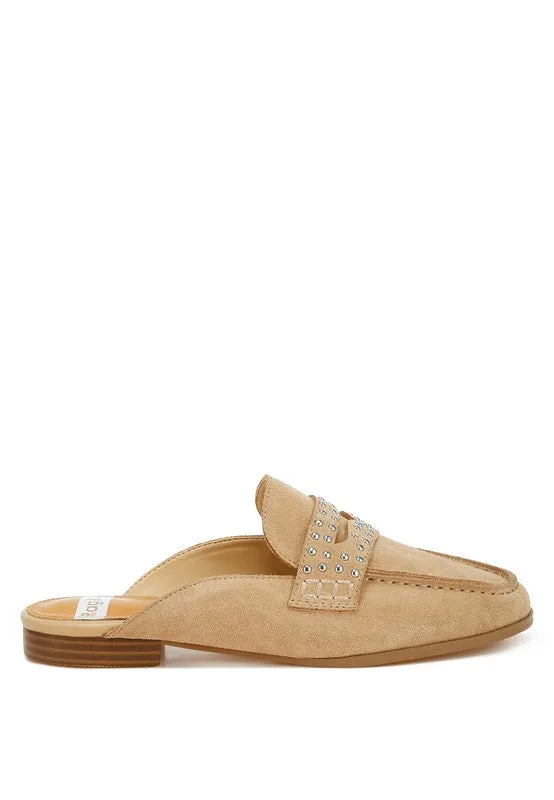 Eve Park Stud Embellished Penny Strap Mules **This item has free shipping.**