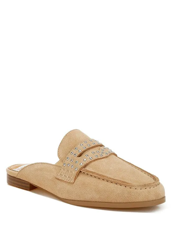 Eve Park Stud Embellished Penny Strap Mules **This item has free shipping.**