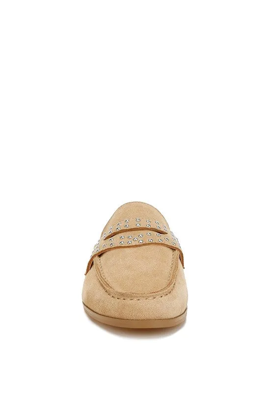 Eve Park Stud Embellished Penny Strap Mules **This item has free shipping.**