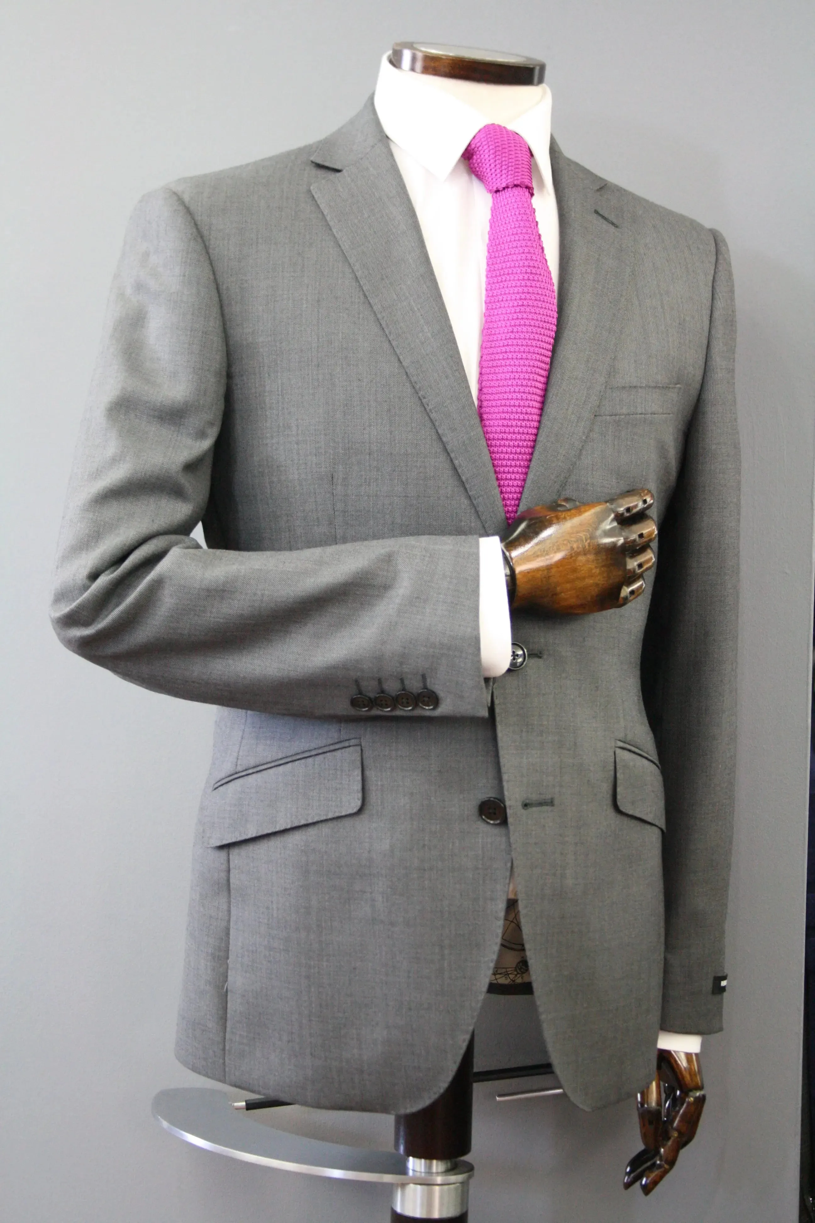 Fuchsia Pink Knitted Silk Tie