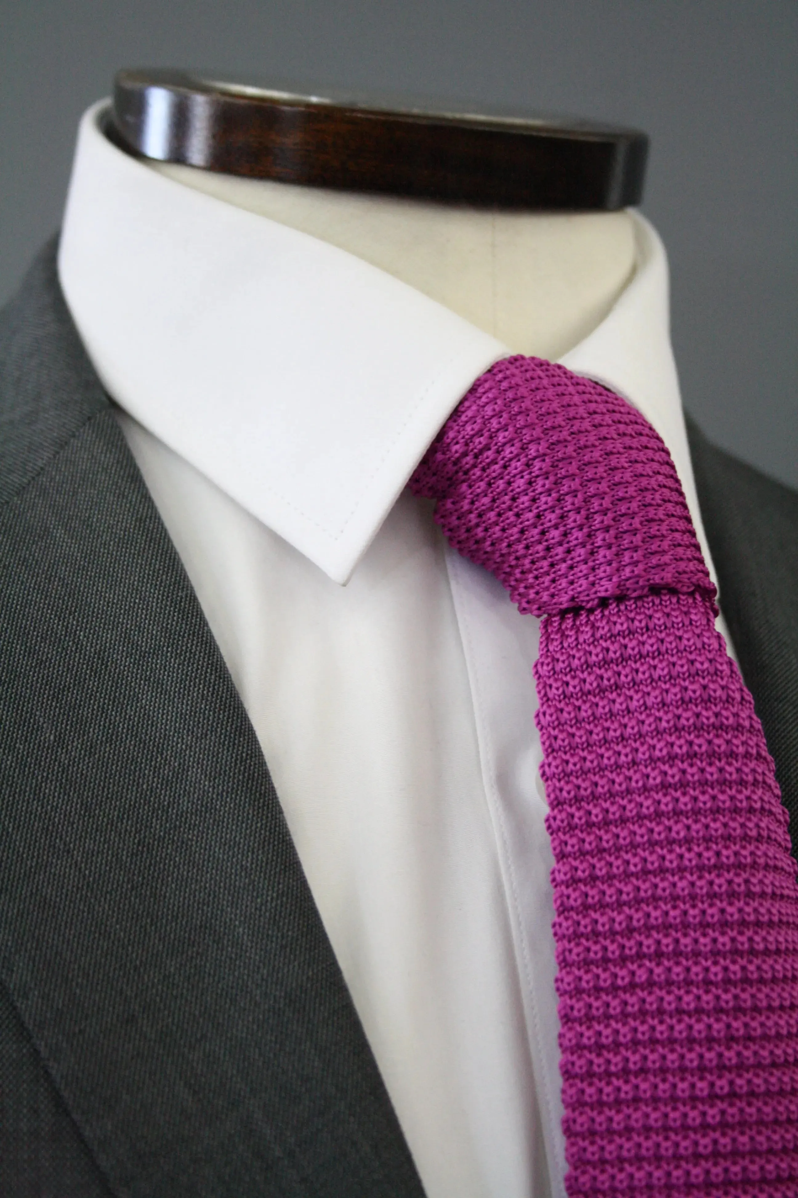 Fuchsia Pink Knitted Silk Tie