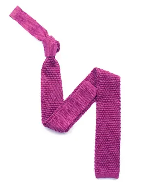 Fuchsia Pink Knitted Silk Tie