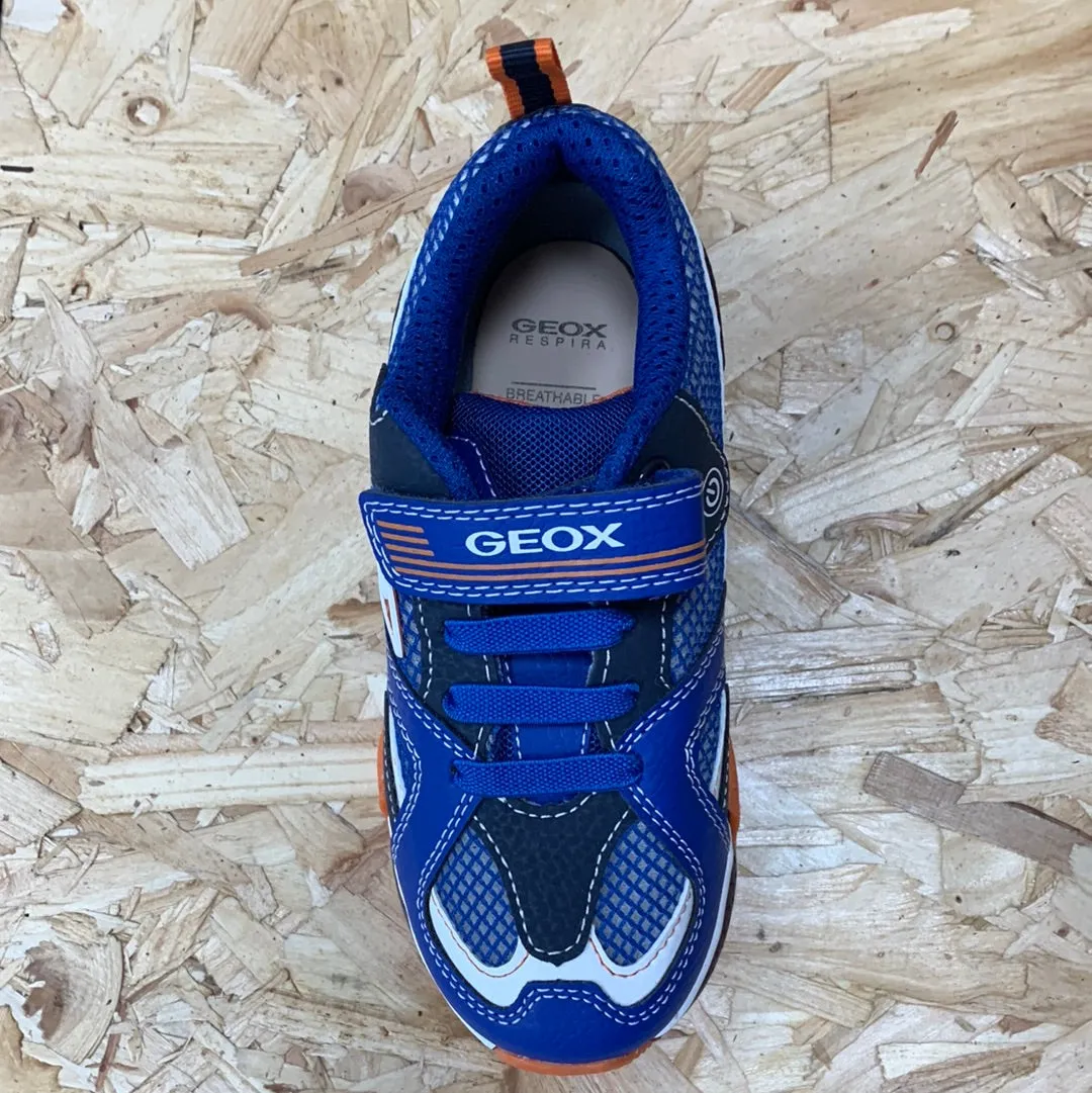 Geox Kids Light Up Bayonyc Trainers - Royal / Orange