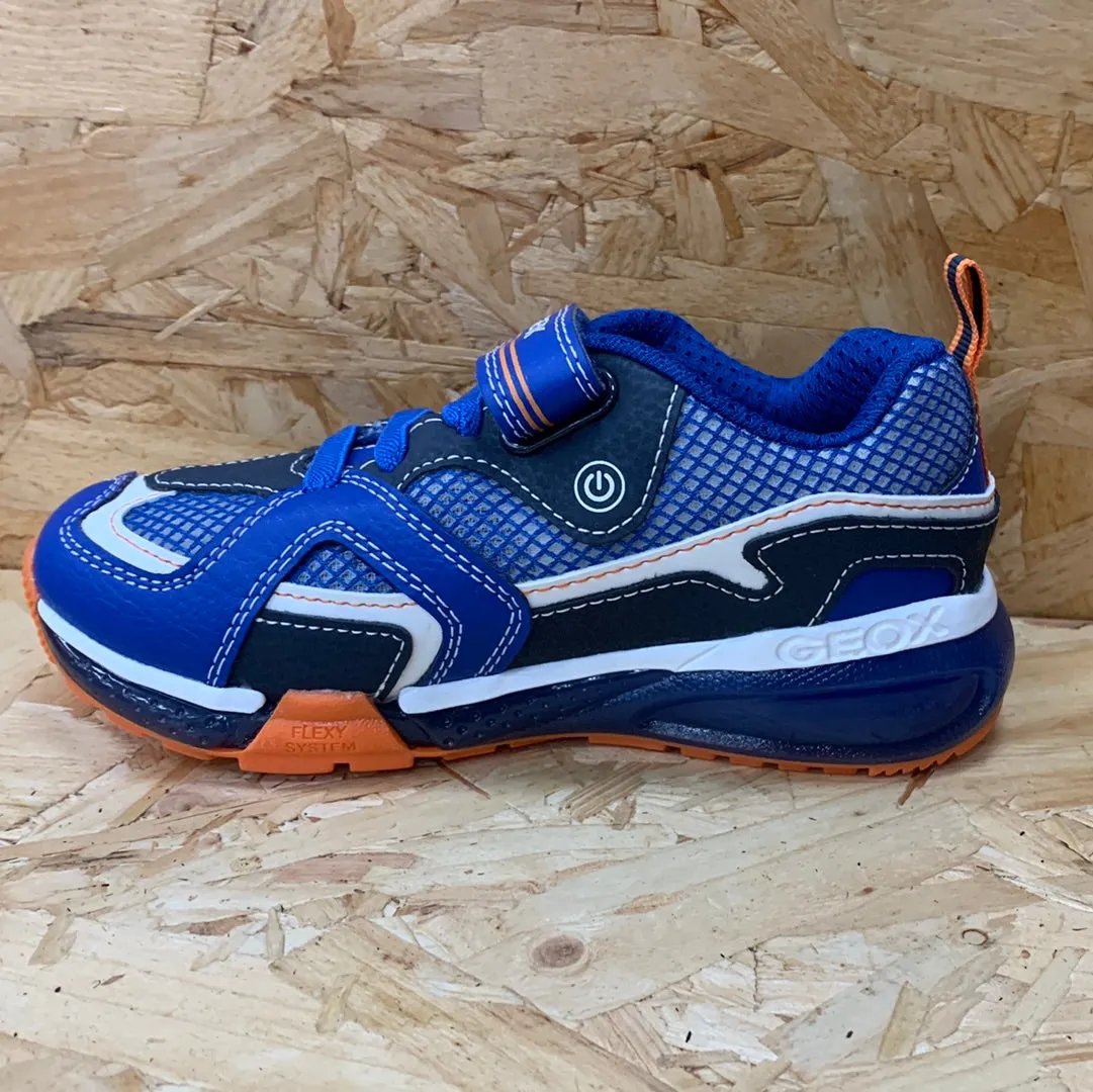 Geox Kids Light Up Bayonyc Trainers - Royal / Orange