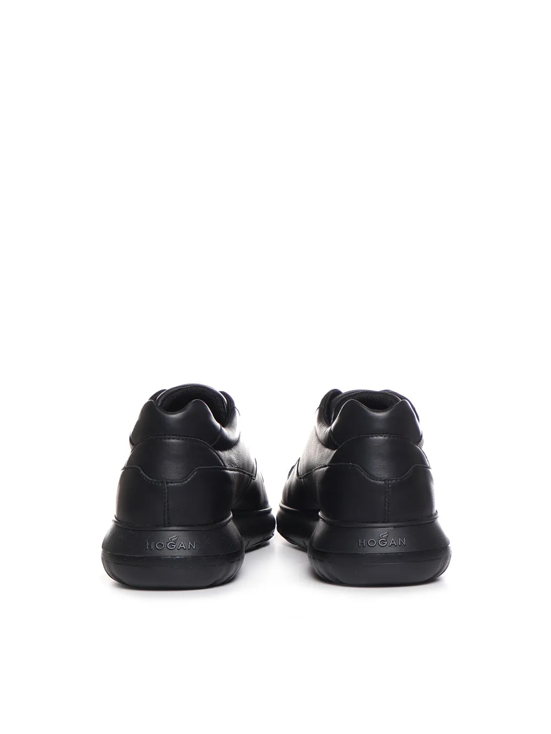 Interactive White Leather Sneakers