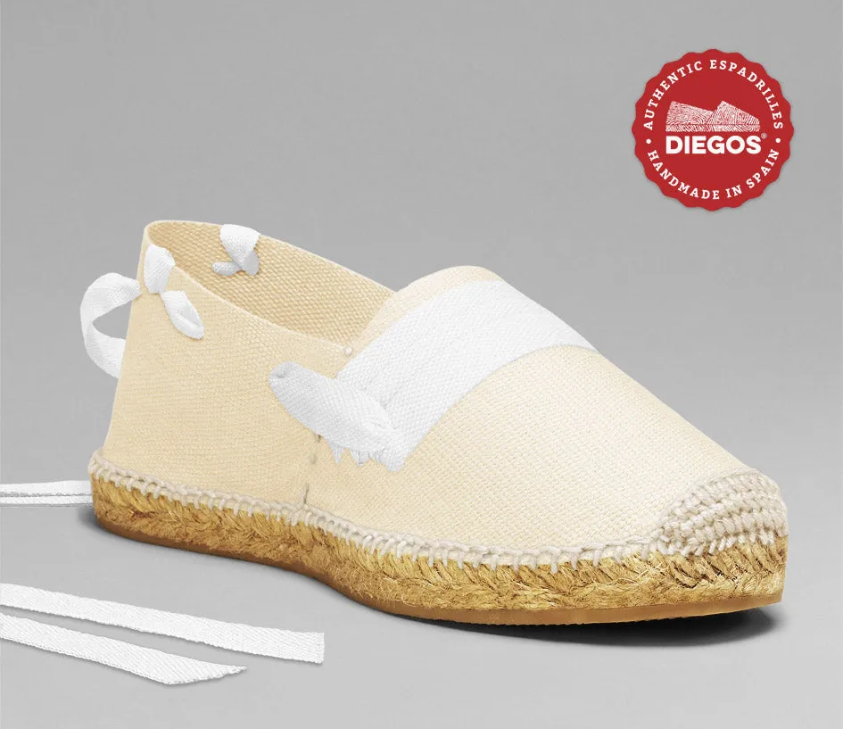 Ivory white basque espadrilles
