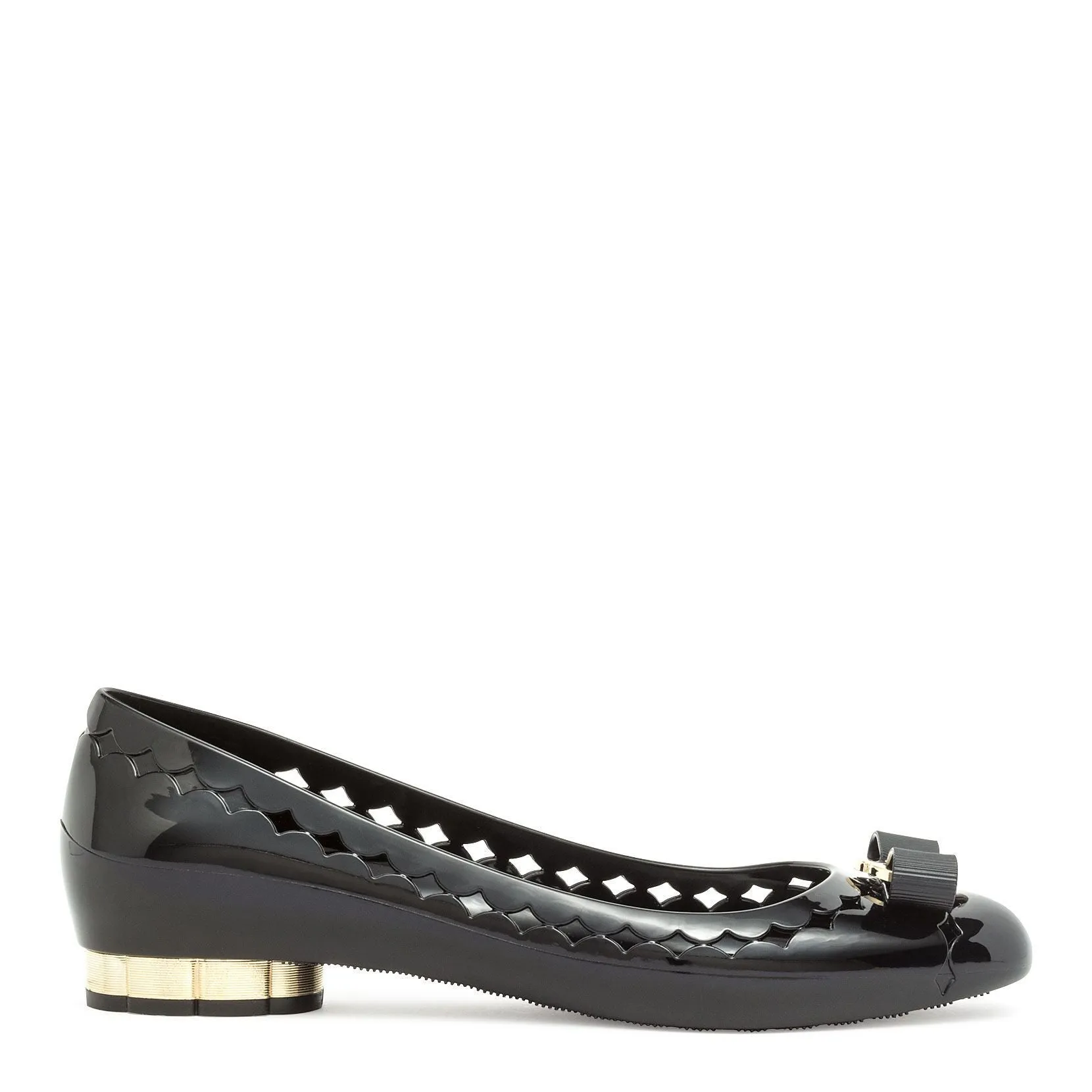 Jelly black rubber ballerinas
