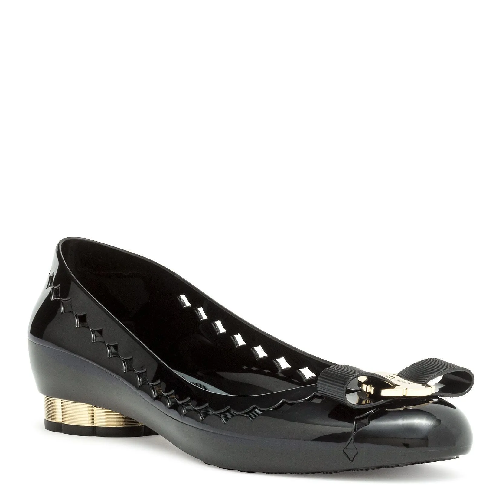 Jelly black rubber ballerinas