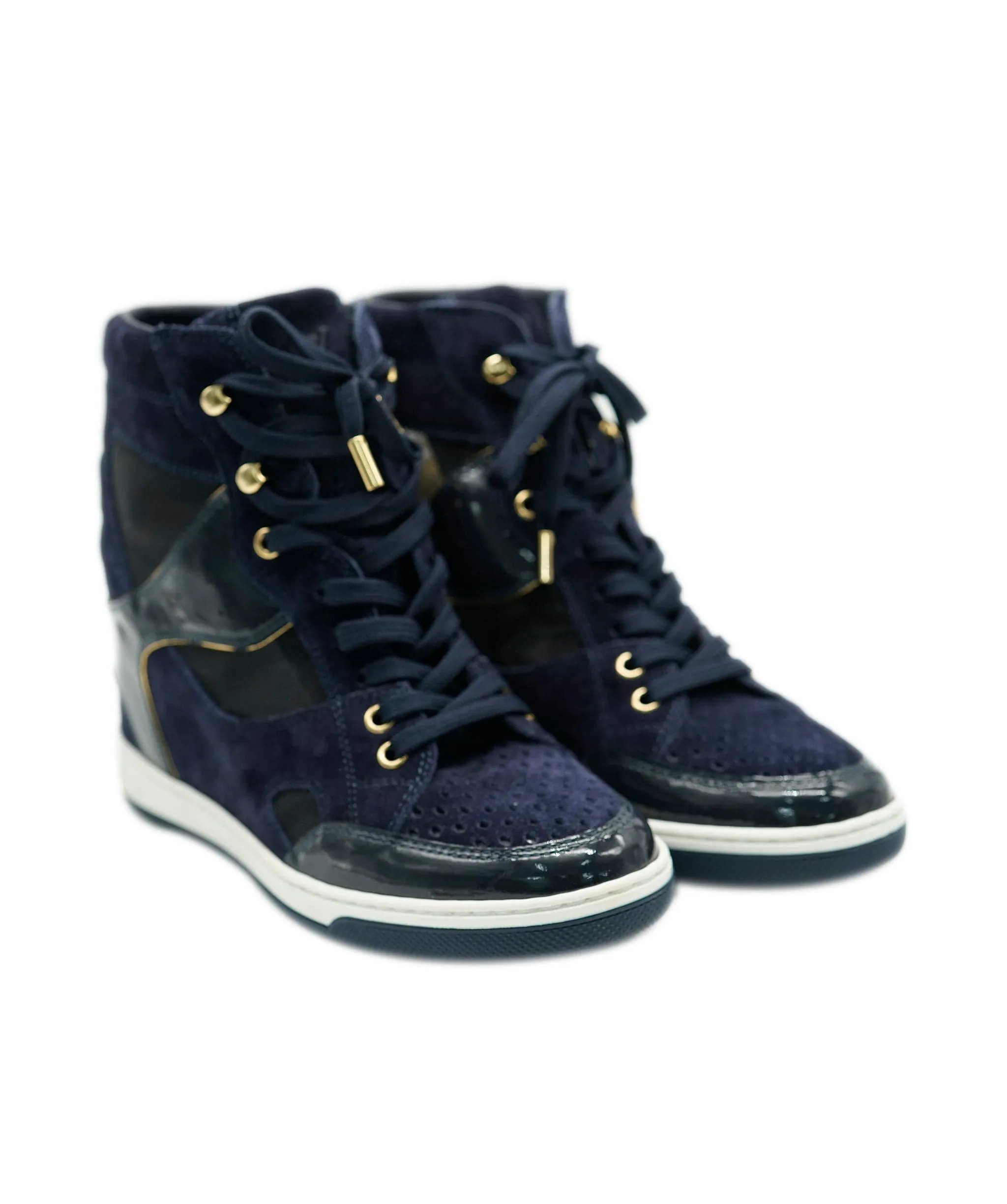 Louis Vuitton midnight blue suede trainers  size 36 - AJC0455