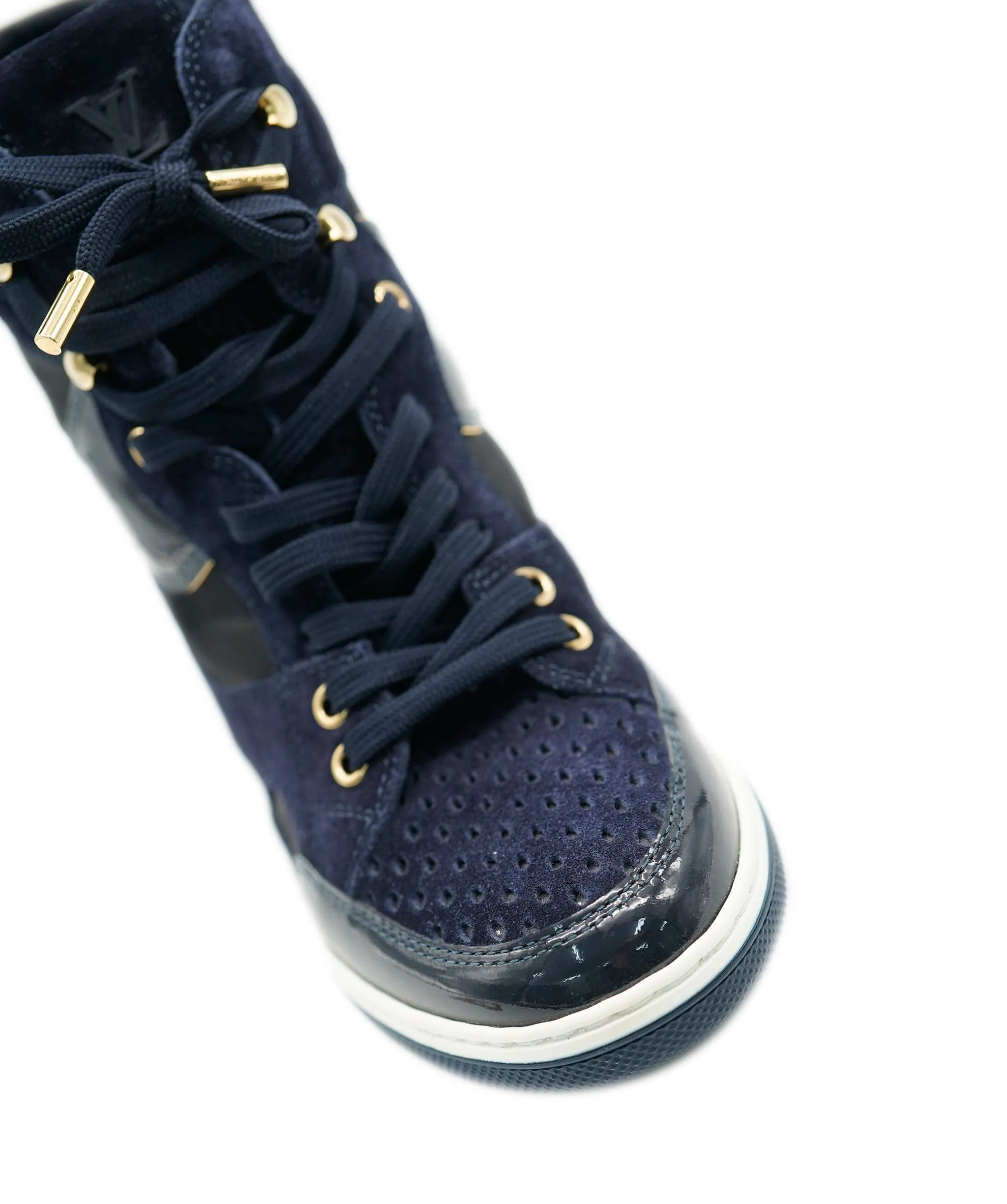 Louis Vuitton midnight blue suede trainers  size 36 - AJC0455