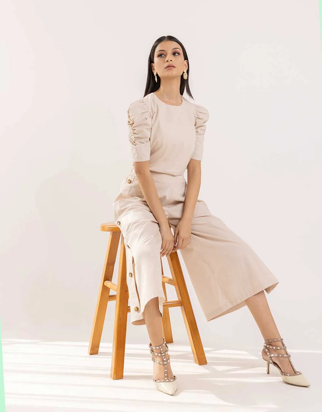 Lucy co-ord set in beige