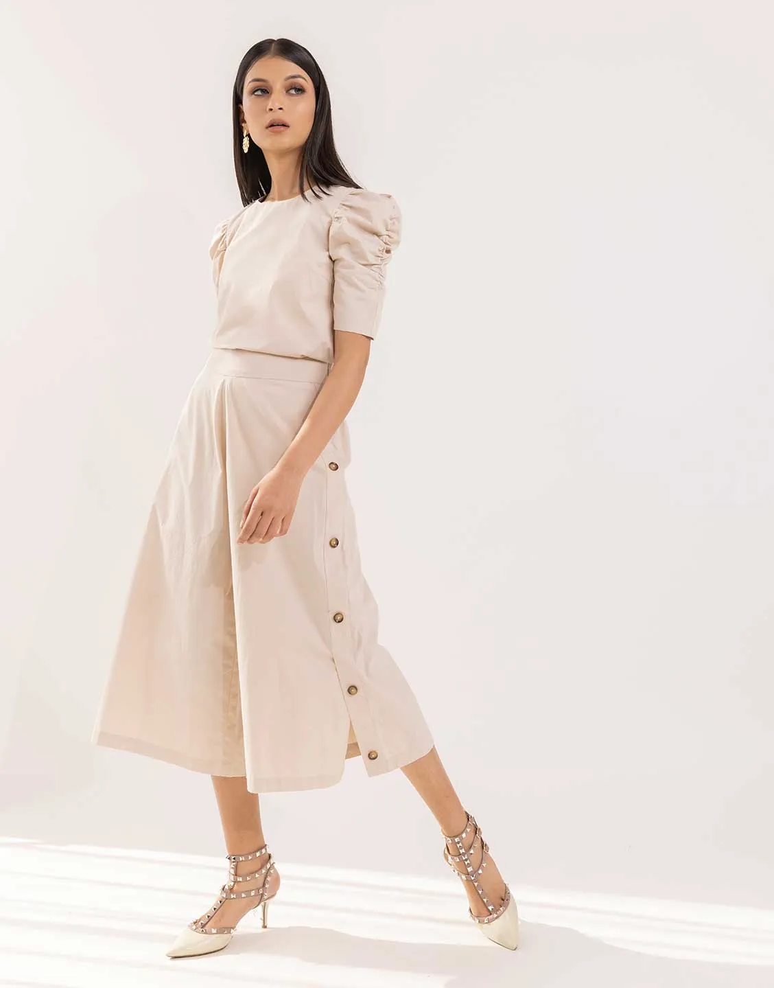 Lucy co-ord set in beige