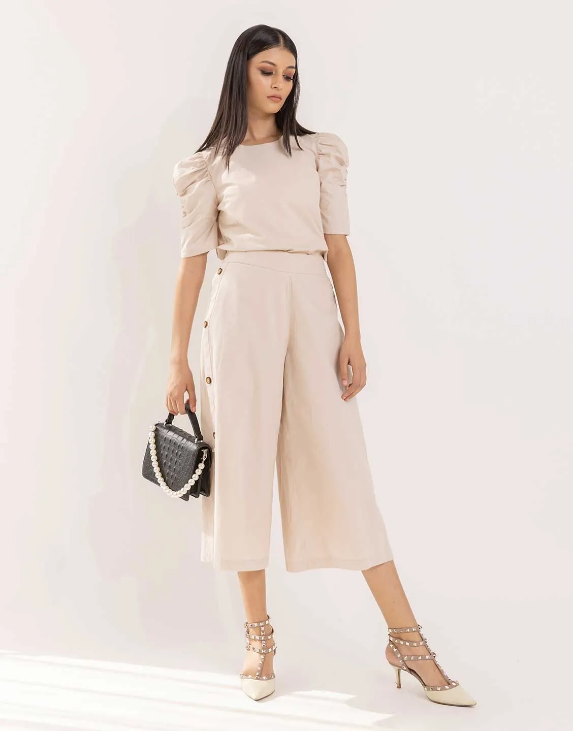 Lucy co-ord set in beige