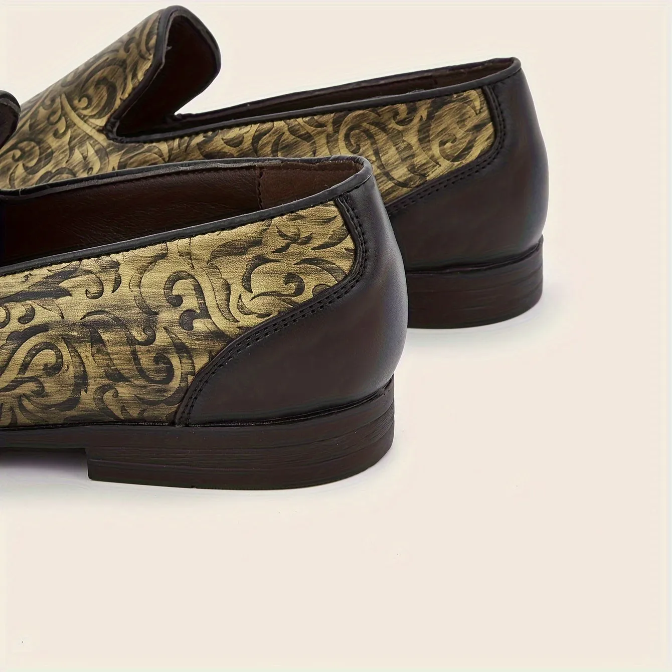 Men's Bronze Color Elegant PU Leather Dress Shoes With PVC Sole