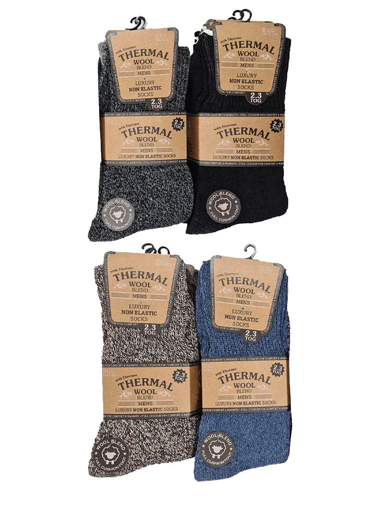 Men's Long Wool Blend Boot Socks (Pack of 3)