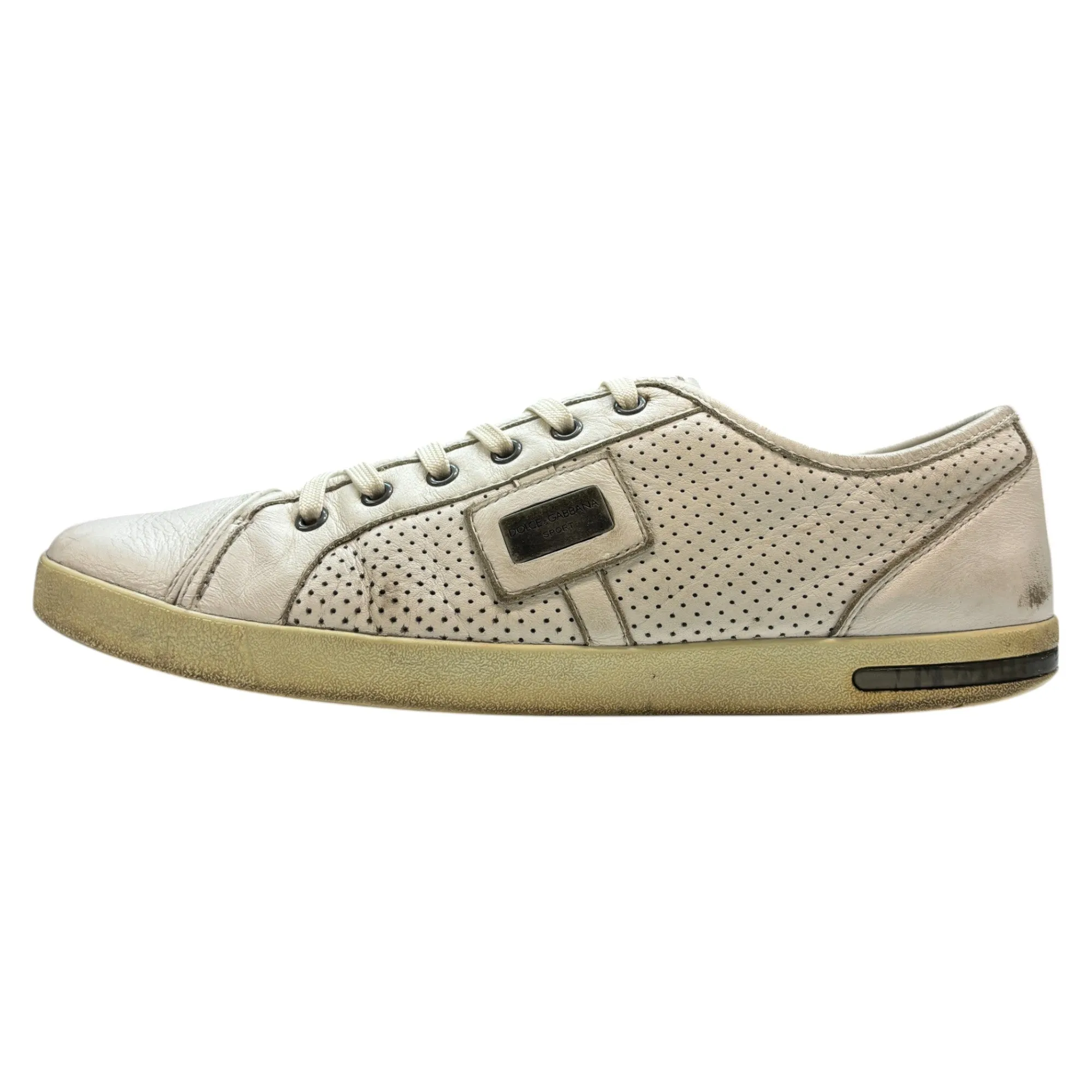 Men's Plaque Logo Low Trainers White Size EU 43 / UK 9