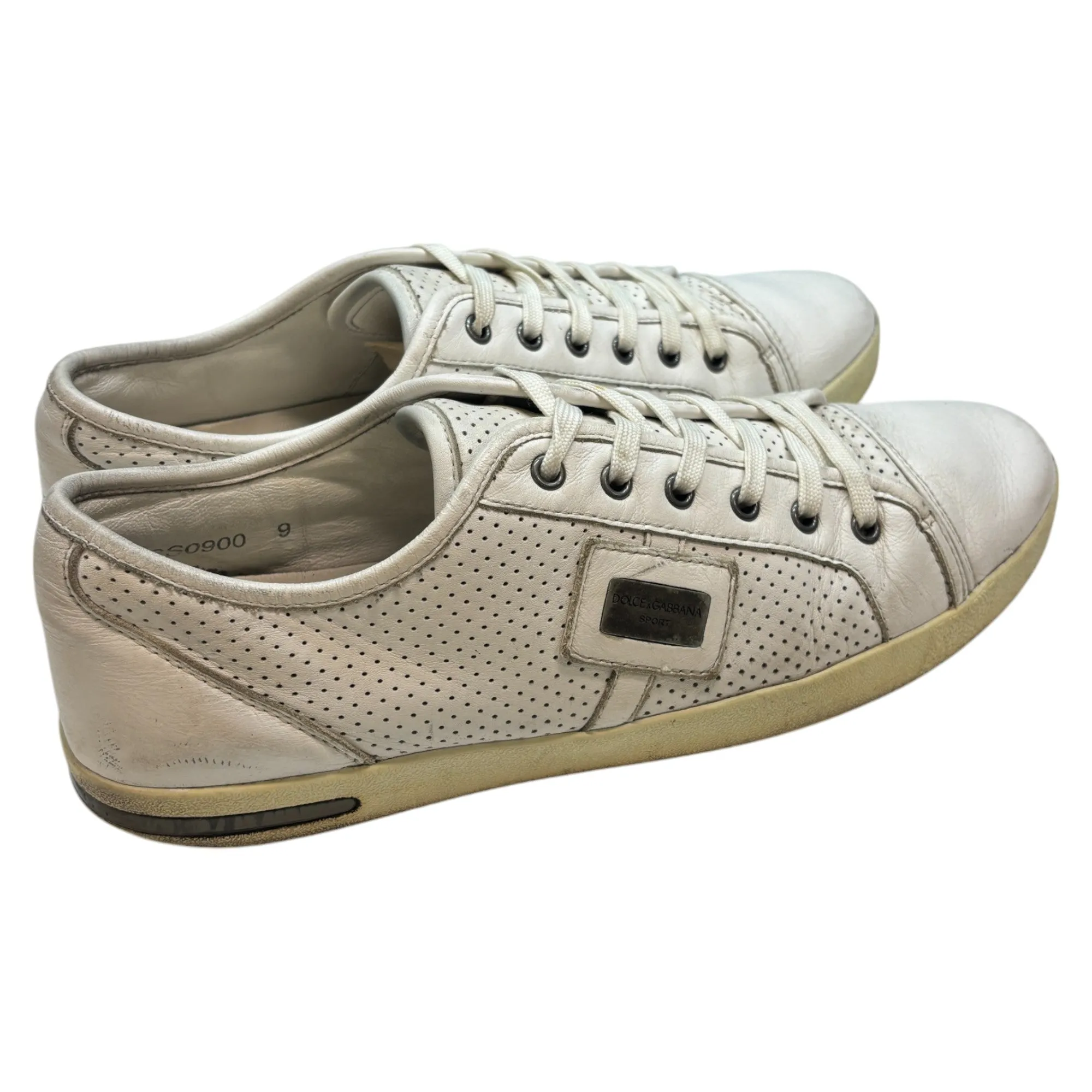 Men's Plaque Logo Low Trainers White Size EU 43 / UK 9