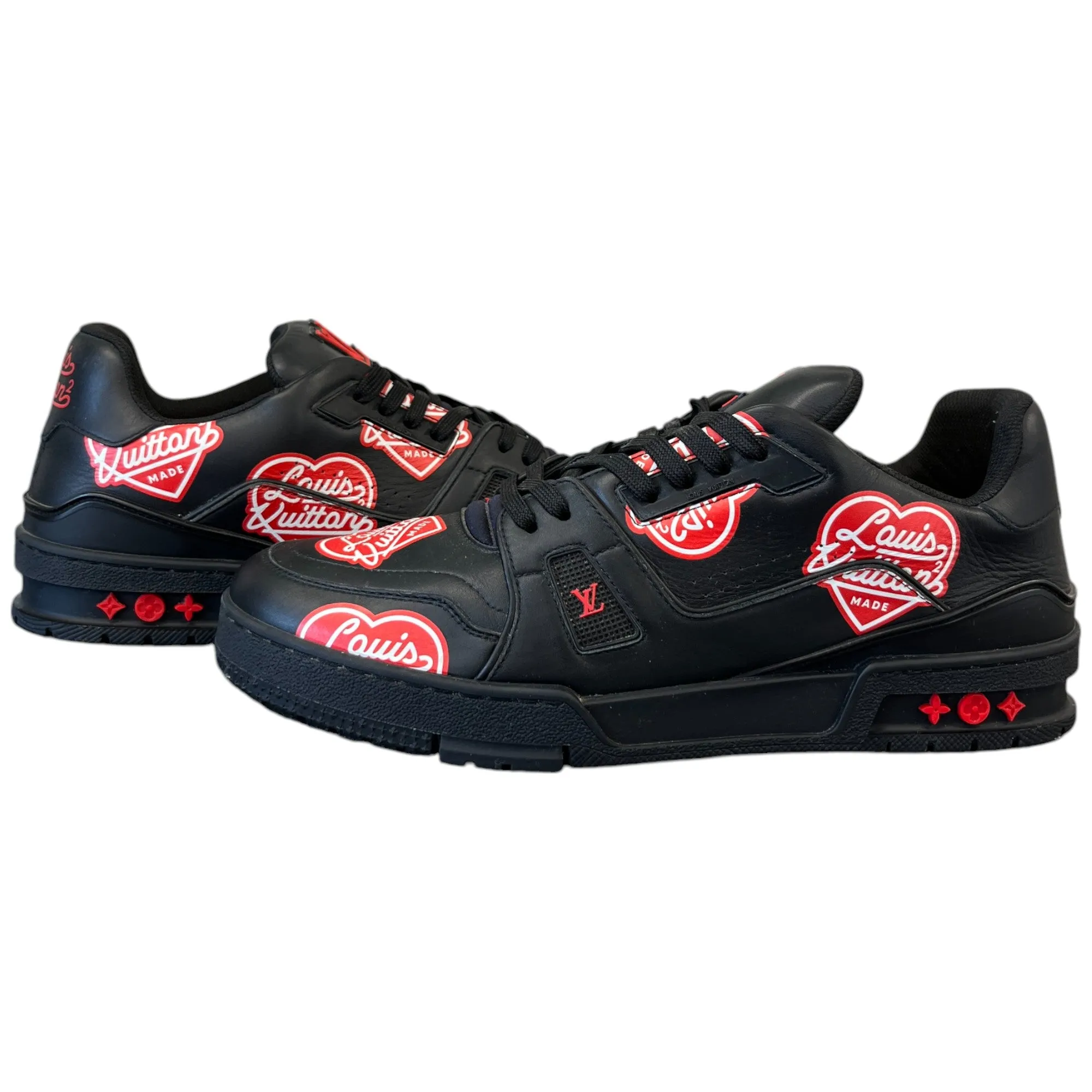 Men's Virgil Abloh X Nigo Lv Made Heart Low Trainers Black Size EU 43 / UK 9