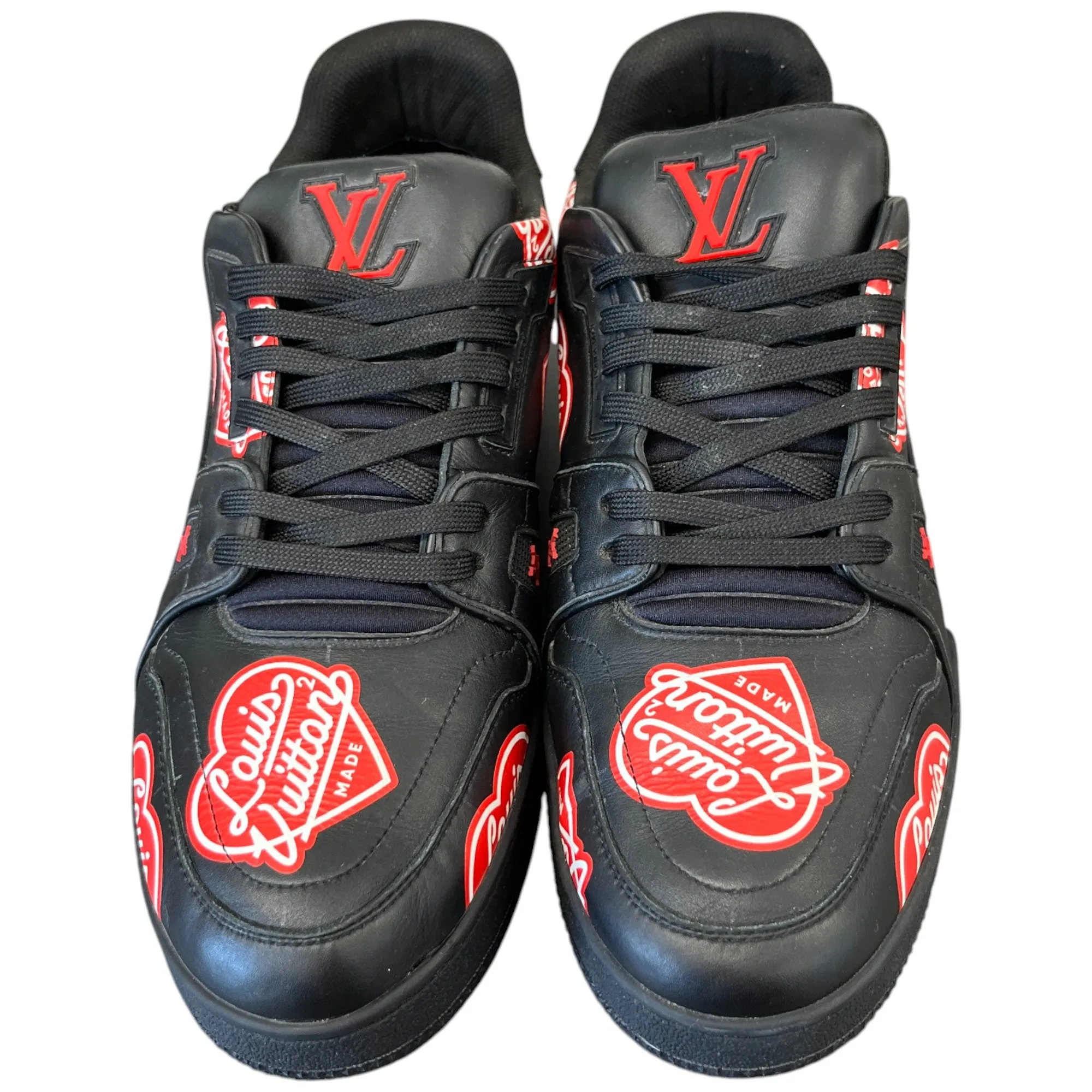 Men's Virgil Abloh X Nigo Lv Made Heart Low Trainers Black Size EU 43 / UK 9