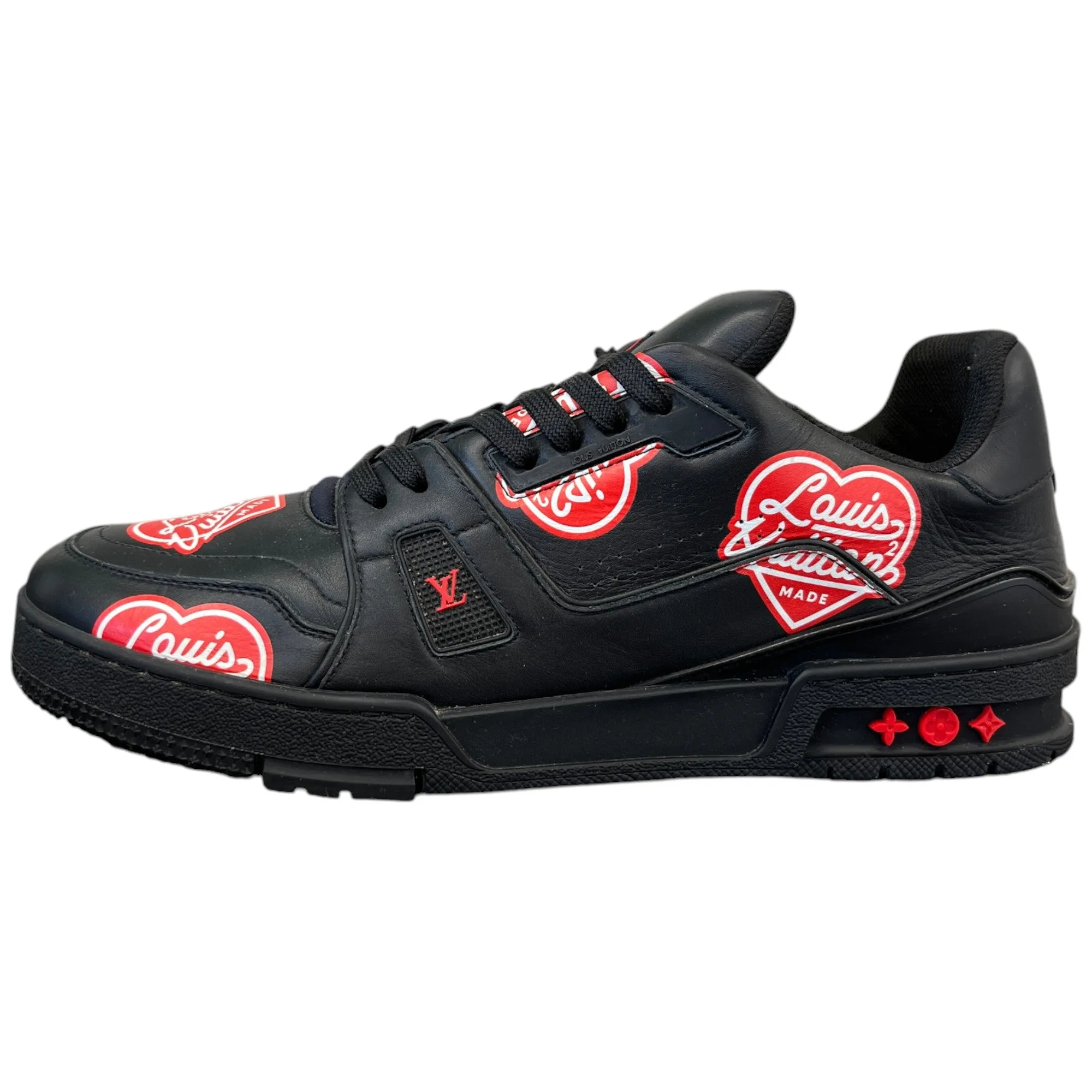 Men's Virgil Abloh X Nigo Lv Made Heart Low Trainers Black Size EU 43 / UK 9